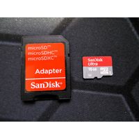 Карта памяти SanDisk Ultra microSDHC 16GB (с адаптером)