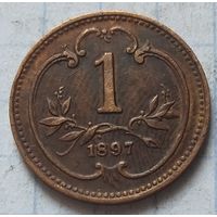 Австрия 1 геллер, 1897      ( 7-6-6 )