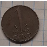 Нидерланды 1 цент 1948г.km175