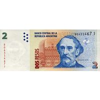 Аргентина 2 песо образца 2002 года UNC p352(6)
