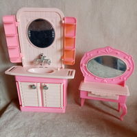 Ванная комната Умывальник Зеркало (комод - в подарок) Мебель для кукол кукольная