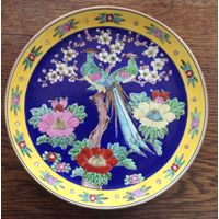 Тарелка Япония старая в эмалях ручная роспись
