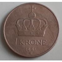 Норвегия 1 крона, 1981 (12-10-3(в))