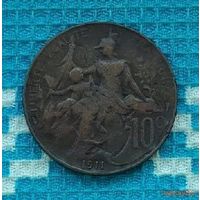 Франция 10 центов 1911 года. Весенняя распродажа!