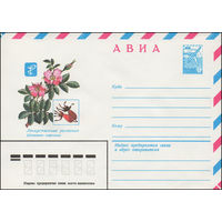 Художественный маркированный конверт СССР N 15017 (23.06.1981) АВИА Лекарственные растения  Шиповник коричный