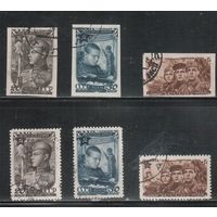 СССР-1947, (Заг.1041-1046) гаш. , 27-год. Советской Армии, зуб.+бзц