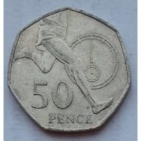 Великобритания 50 пенсов 2004 г. 50 лет рекорду в беге - миля менее чем за 4 минуты