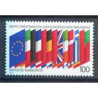 Германия (ФРГ) - 1989г. - Третьи прямые выборы в европейский парламент. Флаги - полная серия, MNH с отпечатком [Mi 1416] - 1 марка