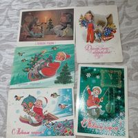 Зарубин, открытки СССР, 5 шт. лотом