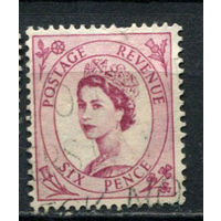 Великобритания - 1955/1957 - Королева Елизавета II 6P - [Mi.290] - 1 марка. Гашеная.  (Лот 60BJ)