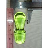 Стеклянная пробка на графин СССР зелёное стекло сплошное массив