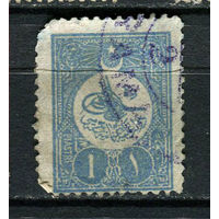 Османская Империя - 1908 - Тугра султана Абдул-Хамида II 1Pia - [Mi.137Ca] - 1 марка. Гашеная.  (LOT R44)