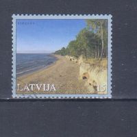 [461] Латвия 2001. Природа.Ландшафт.Морское побережье. Одиночный выпуск. Гашеная марка.