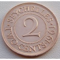Сейшельские острова. 2 цента 1961 года KM#15  Редкая!!!   Тираж: 30.000