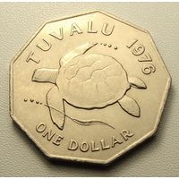 Тувалу. 1 доллар 1976 год  KM#7  "Морская черепаха"  Тираж: 21.000 шт