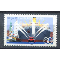 Германия (ФРГ) - 1989г. - 300 лет порту Гамбурга - полная серия, MNH с отпечатком [Mi 1419] - 1 марка