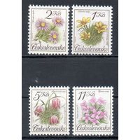 Цветы Чехословакия 1991 год серия из 4-х марок