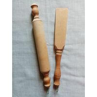 Скалка и лопатка деревянные для кухни
