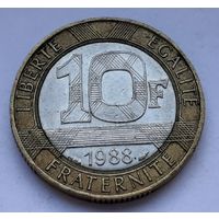 Франция 10 франков, 1988 (2-1-8)
