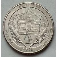 США 25 центов (квотер) 2015 г. P Монумент Гомстед. Штат Небраска