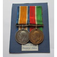 Пара медалей моряка торгового флота 1914-1918, ПМВ, Великобритания