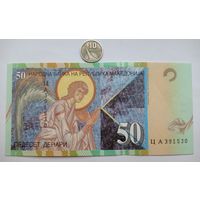 Werty71 Македония 50 денаров 2001 UNC банкнота динаров Архангел Гавриил