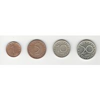 Болгария 4 монеты от 1 до 20 стотинки 1999-2000 гг.