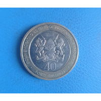 Кения 40 шиллингов 2003 год биметалл 40 лет Независимости Кении