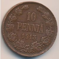 10 пенни 1913 год _состояние VF+