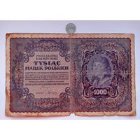 Werty71 Польша 1000 огромных марок польских 1919 Костюшко не злотых банкнота 1 1