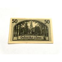 Германия Нотгельд Schierke 50 пфеннигов 1921 год 22135* / Kirche im Wald, Goethe-Motiv (1)