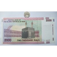 Werty71 Иран 2000 риалов 2005 UNC банкнота Рухолла Мусави Хомейни Кааба