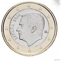 1 евро 2016 Испания UNC из ролла