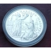 Серебро 0.925! Андорра 10 динеров, 1996 Карл Великий