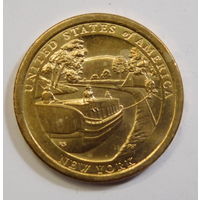 США 1 доллар 2021 Американские инновации Канал Эри Нью-Йорк Двор D и Р 12-я монета в серии.