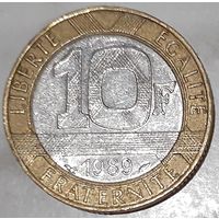 Франция 10 франков, 1989 (7-5-5)
