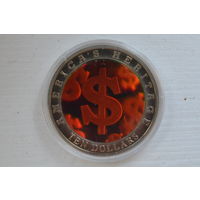 Либерия 10 долларов 2002  Американское наследие-Американский доллар    Голограмма