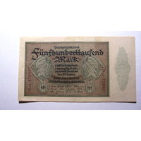 Германия Ro87е . 500000 марок ( 6 цифр в номере. Номер и серия имеются ТОЛЬКО на аверсе . Слева и справа)
