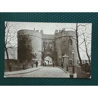 6 старых почтовых карточек Англия, Лондон: Tower of London, Wensminster Abbey, Monument in Whitehall and National Gallery
