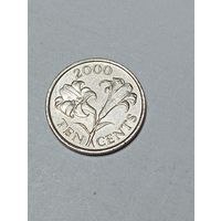 Бермуды 10 центов 2000 года .