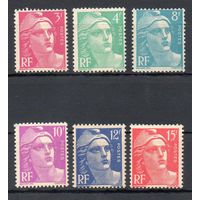 Стандартный выпуск Франция 1947 год 6 марок