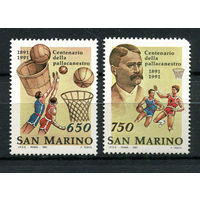 Сан-Марино - 1991 - 100 лет Баскетболу - [Mi. 1477-1478] - полная серия - 2 марки. MNH.
