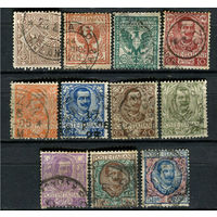 Королевство Италия - 1901/1922 - Гербы и Король Виктор Эммануил III - [Mi. 74-84] - полная серия - 11 марок. Гашеная.  (Лот 17AC)