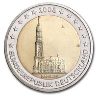 2 евро 2008 Германия G Гамбург UNC