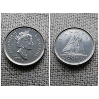 Канада 10 центов  2002 P/ Юбилейная - 50 лет правления Королевы Елизаветы II / Корабль [блеск]