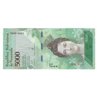 Венесуэла 5000 боливаров 2017 года. Состояние UNC!