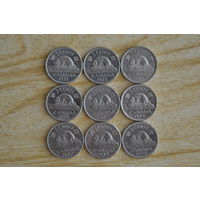 Канада 5 центов 1971,72,73,74,75,76,77,78,79 гг