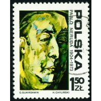 70-летие со дня рождения Пабло Неруды Польша 1974 год серия из 1 марки