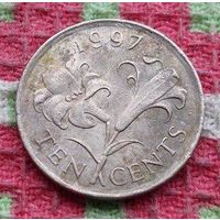 Бермудские острова 10 центов 1997 года. Бермуды. Елизавета II. Новогодняя ликвидация!