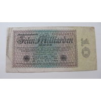Германия 10 миллиардов марок 1923 г. Ro113 а ( серия и номер красного цвета )